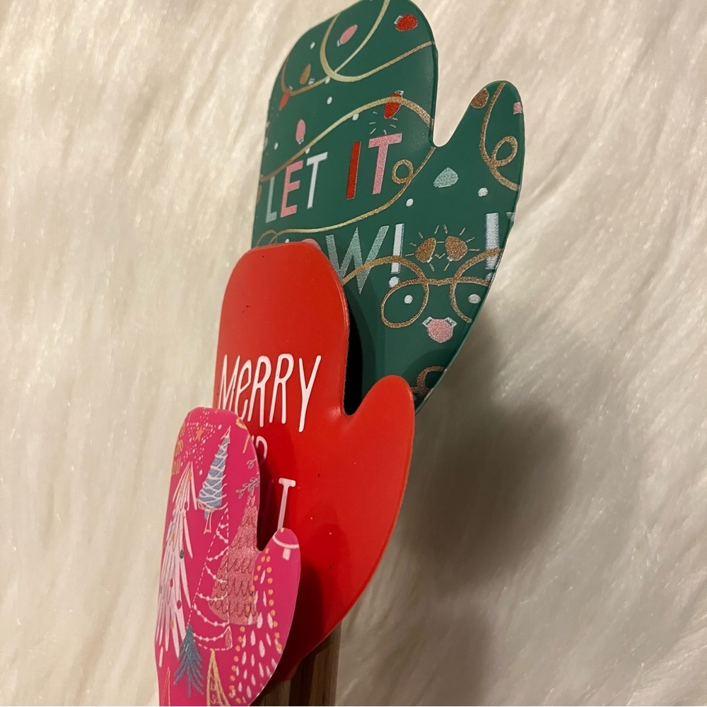 CWC Cook With Color Holiday Christmas Mitten Shape Spatula 3 Piece Set NEW - Picture 8 of 9